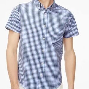 J. Crew Ludlow Cotton Checked Short Sleeve Top